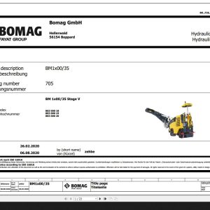 Bomag BM1x00 35 Hydraulic Schematic Function 705 2020 EN DE