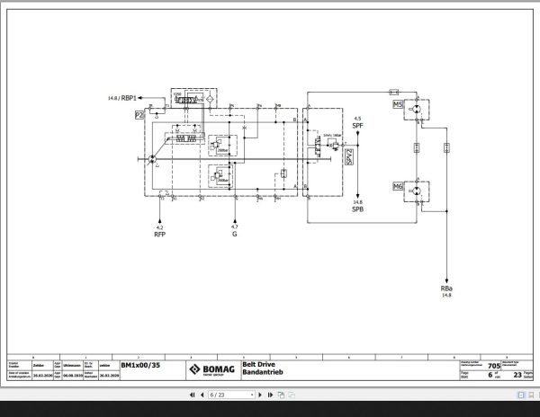 Bomag BM1x00 35 Hydraulic Schematic Function 705 2020 EN DE 1