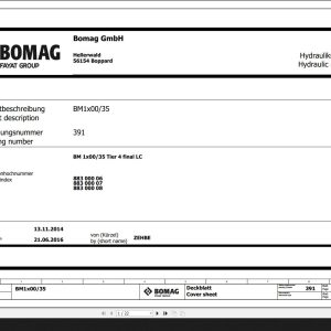 Bomag BM1x00 35 Tier4 Final LC Hydraulic Schematic Function 391 2016 EN DE
