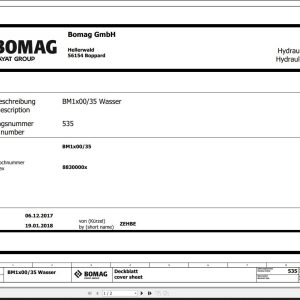 Bomag BM1x00 35 Wasser Hydraulic Schematic Function 535 2018 EN DE