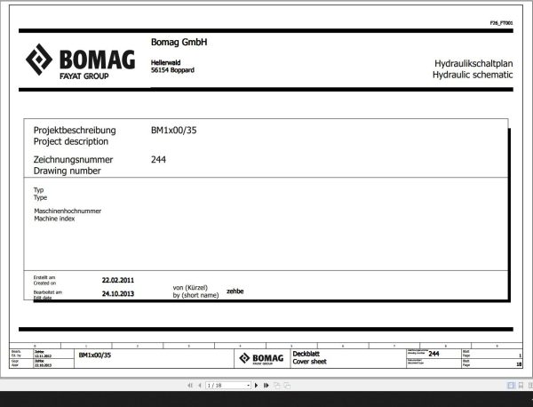 Bomag BM1x00 35 Wiring Diagram Function 244 2013 EN DE