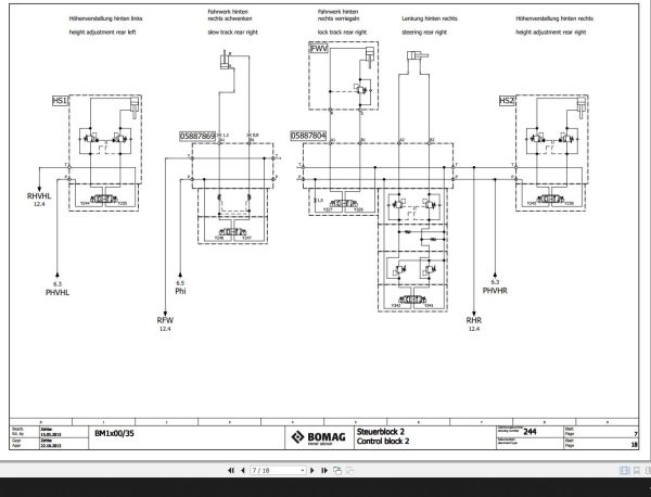 Bomag BM1x00 35 Wiring Diagram Function 244 2013 EN DE 1