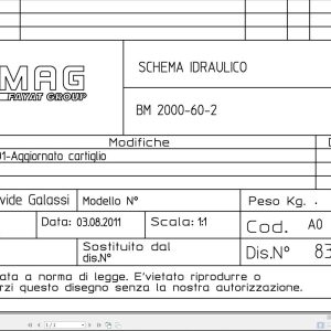 Bomag BM2000 60 2 Electrical Schematic Drawing No83680237 2011 EN IT