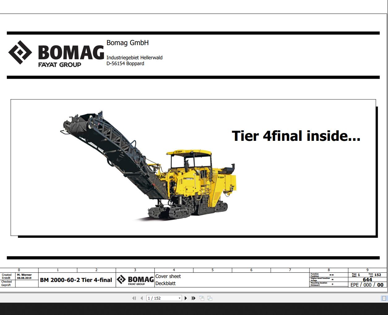 Bomag BM2000 60 2 Tier4 Final Wiring Diagram Function 644 2019 EN DE