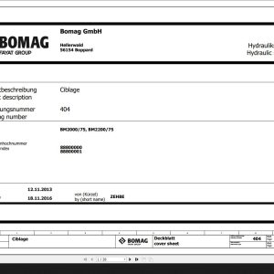 Bomag BM2000 75 BM2200 75 Hydraulic Schematic Function 404 2016 EN DE