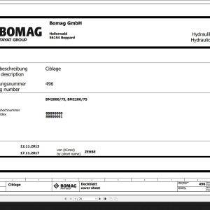 Bomag BM2000 75 BM2200 75 Hydraulic Schematic Function 496 2017 EN DE