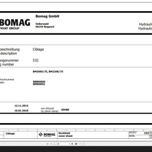 Bomag BM2000 75 BM2200 75 Hydraulic Schematic Function 532 2018 EN DE