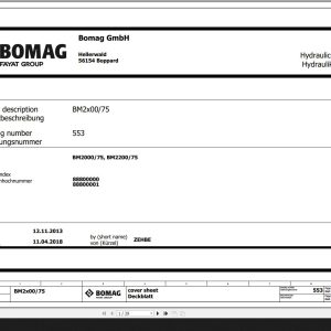 Bomag BM2000 75 BM2200 75 Hydraulic Schematic Function 553 2018 EN DE
