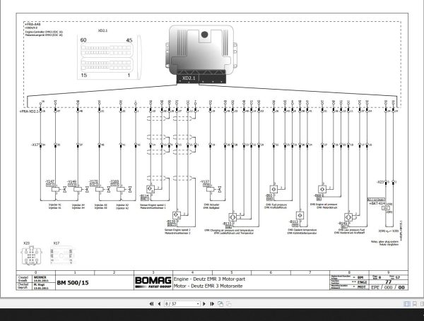 Bomag BM500 15 Wiring Diagram Function 77 2011 EN DE 1