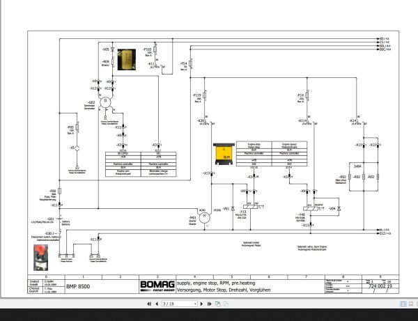 Bomag BMP8500 Circuit Diagram Drawing No72400219 2009 EN DE 1