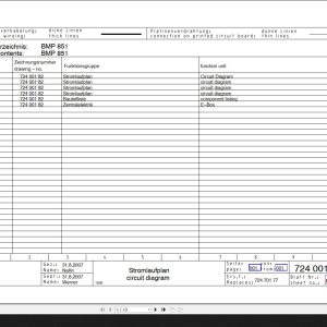 Bomag BMP851 Circuit Diagram Drawing No72400182 2007 EN DE