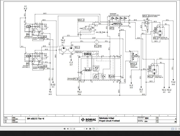 Bomag BMx00 15 Tier 4i Hydraulic Schematic Function 264 2014 EN DE 1