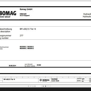 Bomag BMx00 15 Tier 4i Hydraulic Schematic Function 277 2014 EN DE