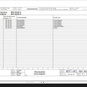 Bomag BPH80 65S Circuit Diagram Drawing No70170124 2007 EN DE