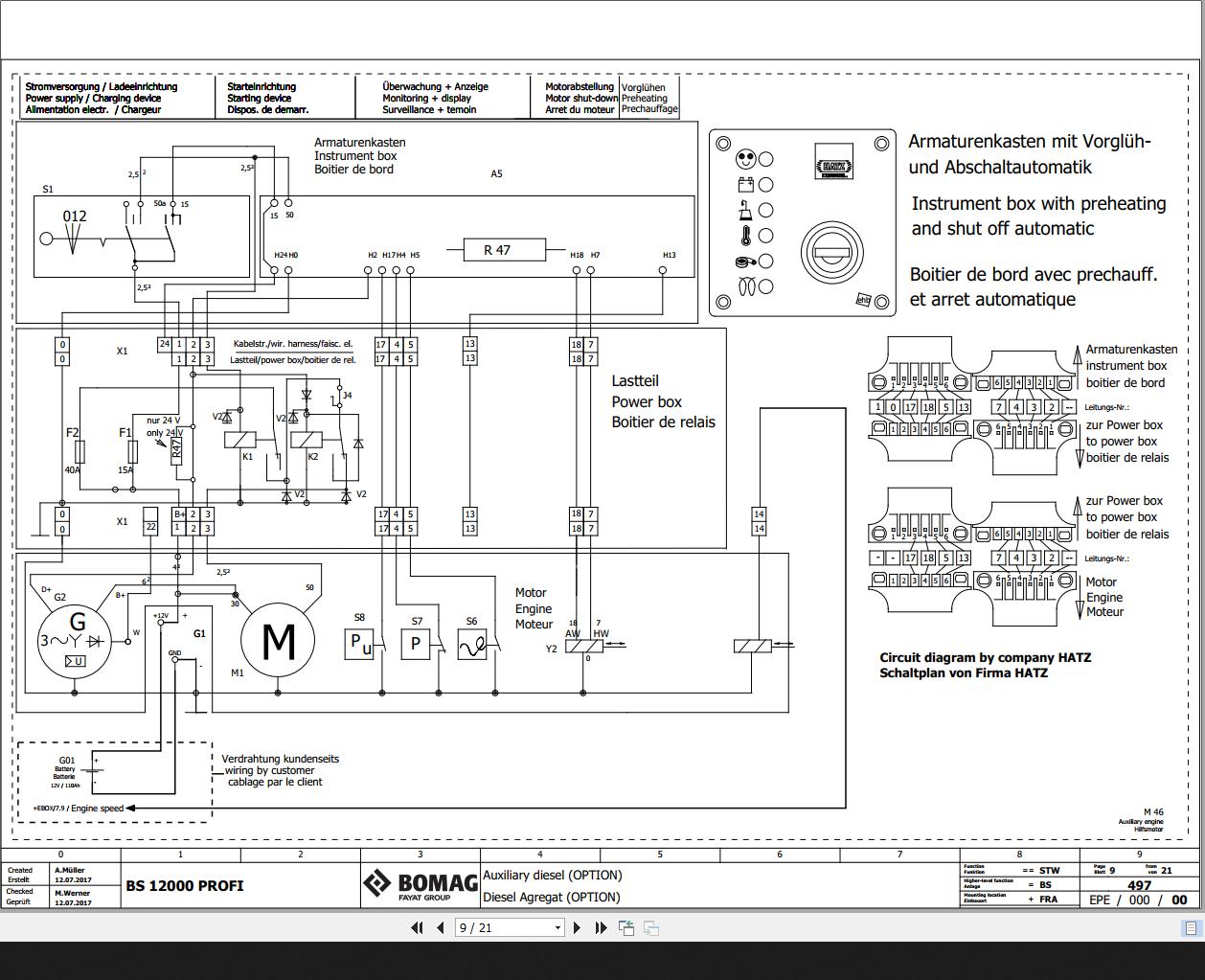 Bomag BS12000 PROFI Wiring Diagram Function 467 2017 EN DE