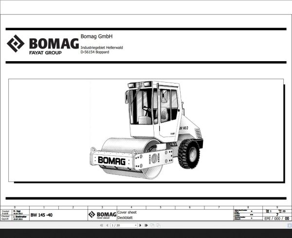 Bomag BW 145 40 Wiring Diagram Funtion 7 2012 EN DE