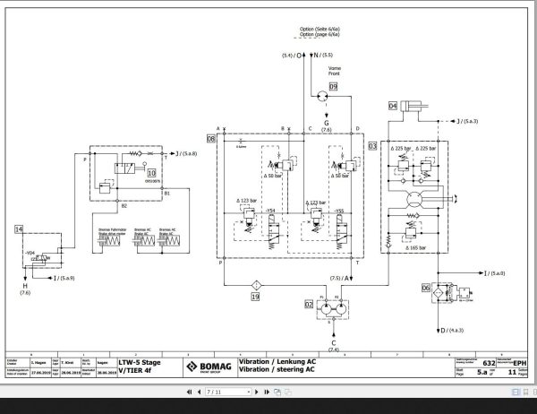 Bomag BW100AD 5 BW100AC 5 BW120AC 5 BW120AD 5 Hydraulic Schematic Function 632 2016 EN DE 1 1