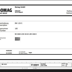 Bomag BW100AD 5 BW120AC 5 BW120AD 5 Wiring Diagram Function 185 2012 EN DE