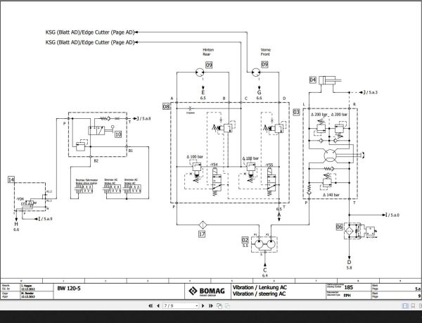 Bomag BW100AD 5 BW120AC 5 BW120AD 5 Wiring Diagram Function 185 2012 EN DE 1