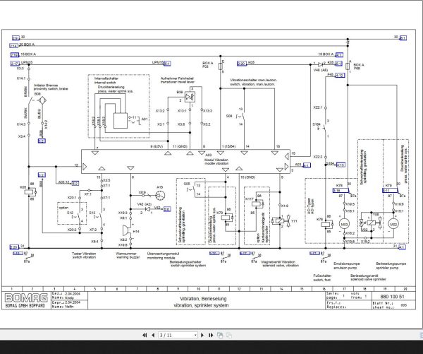 Bomag BW100AD AC 4 BW120AD AC 4 Circuit Diagram Drawing No 88010051 2004 EN DE 1 1