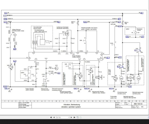 Bomag BW100AD AC 4 BW120AD AC 4 Circuit Diagram Drawing No 88010053 2004 EN DE 1 1