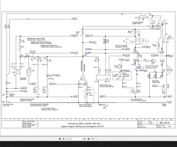 Bomag BW100AD AC 4 BW120AD AC 4 Circuit Diagram Drawing No 88010054 2004 EN DE 1