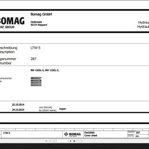 Bomag BW100SL 5 BW120SL 5 Hydraulic Schematic Function 287 2014 EN DE