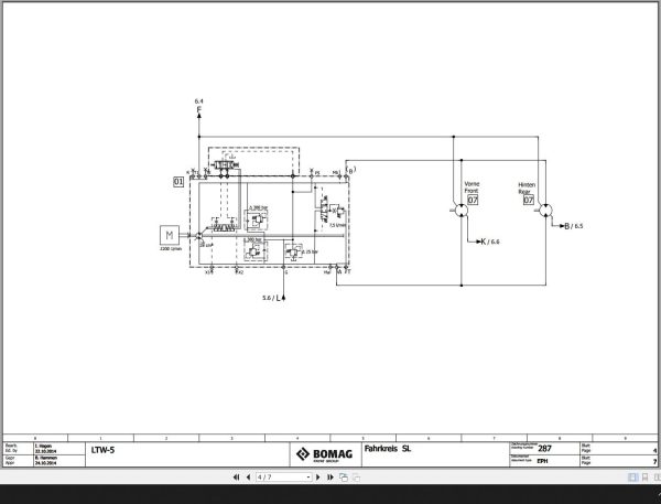 Bomag BW100SL 5 BW120SL 5 Hydraulic Schematic Function 287 2014 EN DE 1 1