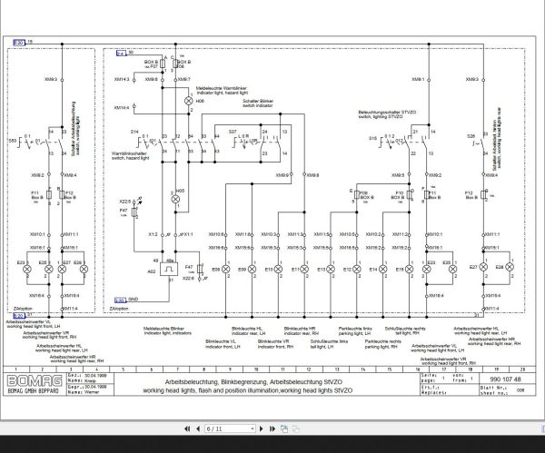 Bomag BW100 120 AD AC 3 BW125ADH ACH BW135 138AD AC Circuit Diagram Drawing No 78100124 1999 EN DE 1 1