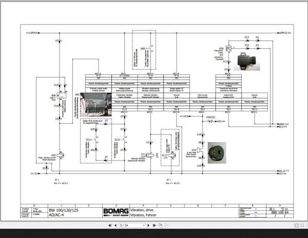 Bomag BW100 120 125 AD AC 4 Circuit Diagram Drawing No 88010064 2009 EN DE 1