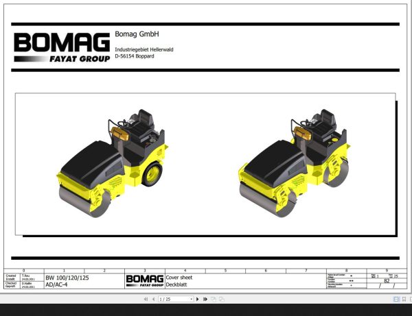 Bomag BW100 120 125 AD AC 4 Wiring Diagram Function 82 2011 EN DE 1