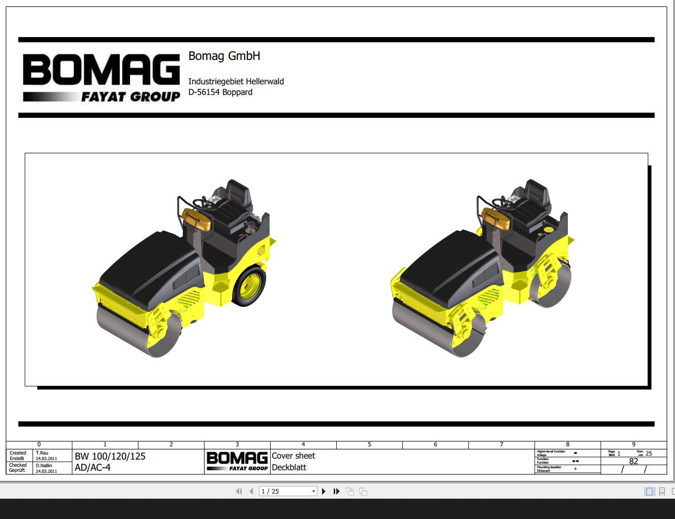 Bomag BW100 120 125 AD AC 4 Wiring Diagram Function 82 2011 EN DE 1