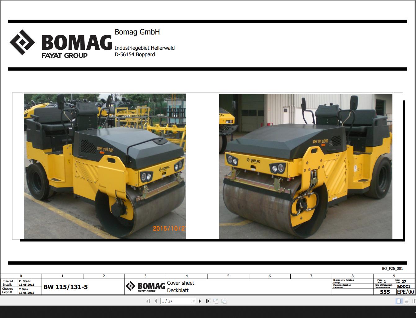 Bomag BW115 5 BW131 5 Wiring Diagram Function 555 2018 EN DE 1