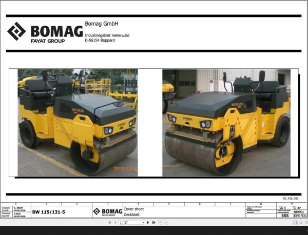 Bomag BW115 5 BW131 5 Wiring Diagram Function 555 2018 EN DE