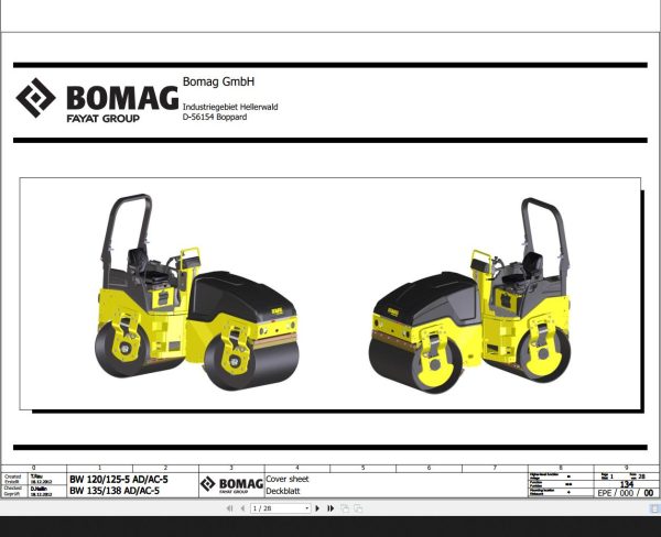Bomag BW120 125 5 AD AC 5 BW135 138 AD AC 5 Wiring Diagram Function 134 2012 EN DE 1