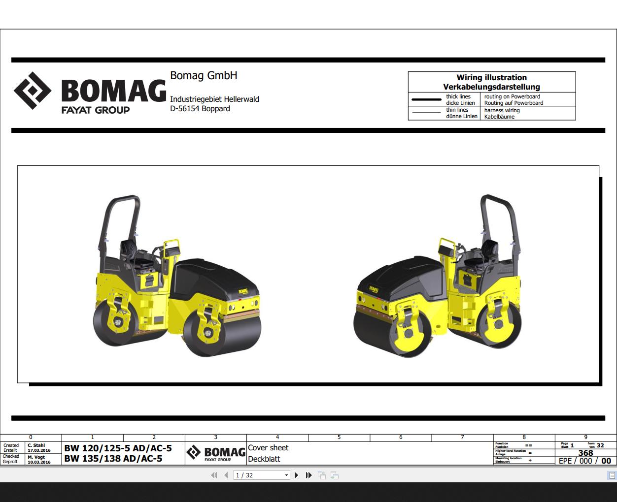 Bomag BW120 125 5 BW135 138 AD AC 5 Schematic Function 368 2016 EN DE