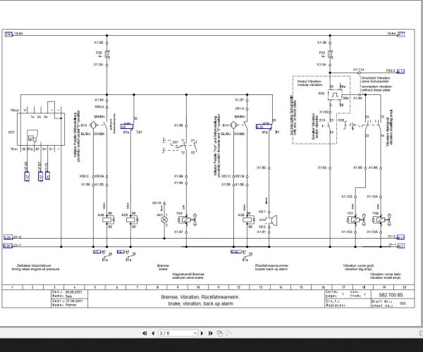 Bomag BW124 3 C812 C815C Circuit Diagram Drawing No 58270085 2001 EN DE 1 1