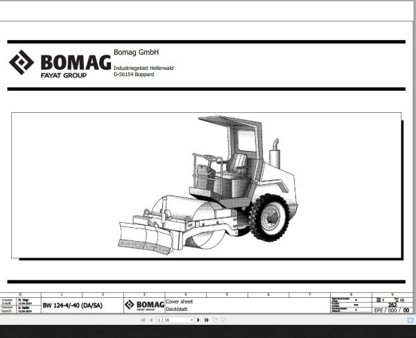 Bomag BW124 4 40 DA SA Wiring Diagram Function 262 2014 EN DE
