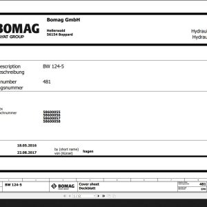 Bomag BW124 5 Hydraulic Schematic Function 481 2017 EN DE 1