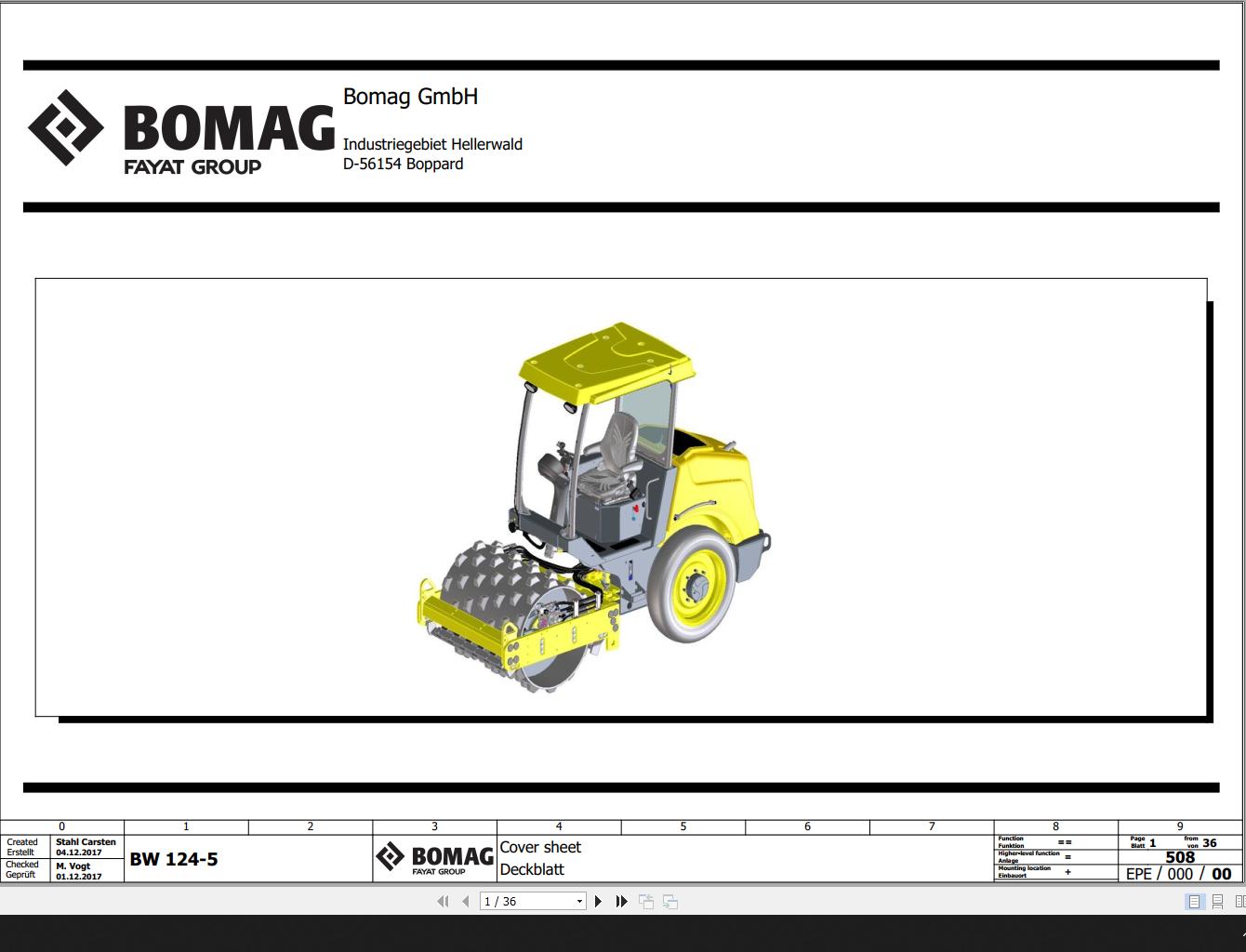 Bomag BW124 5 Wiring Diagram Function 508 2017 EN DE