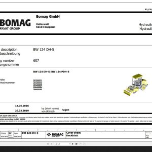 Bomag BW124DH 5 BW124PDH 5 Hydraulic Schematic Function 607 2019 EN DE