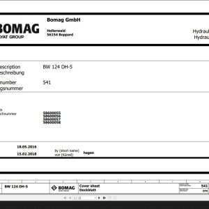 Bomag BW124DH 5 Hydraulic Schematic Function 541 2018 EN DE 1