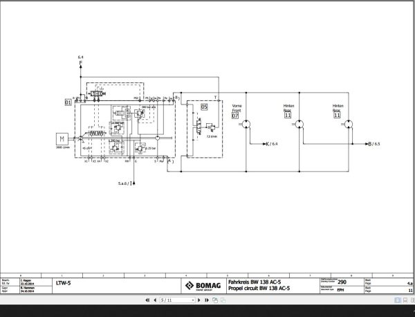Bomag BW135AD 5 BW138AD 5 BW138AC 5 Hydraulic Schematic Function 290 2014 EN DE 1 1