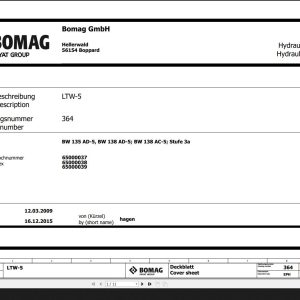 Bomag BW135AD 5 BW138AD 5 BW138AC 5 Stufe 3a Hydraulic Schematic Function 364 2015 EN DE 1