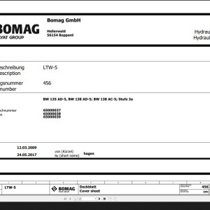 Bomag BW135AD 5 BW138AD 5 BW138AC 5 Stufe 3a Hydraulic Schematic Function 456 2017 EN DE 1