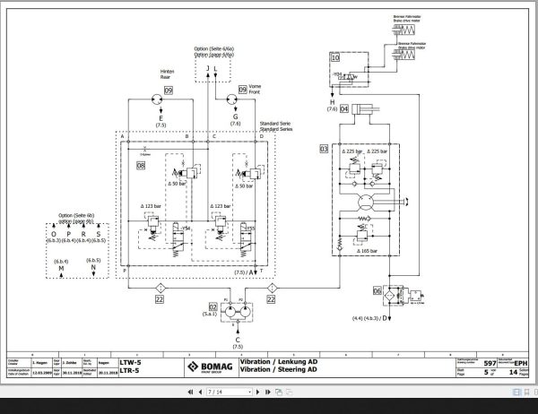 Bomag BW135AD 5 BW138AD 5 BW138AC 5 Tier 4f Hydraulic Schematic Function 597 2018 EN DE 1 1