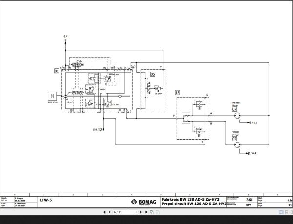 Bomag BW135AD 5 BW138AD 5 BW138AC 5 Tier4f Hydraulic Schematic Function 361 2015 EN DE 1