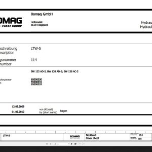 Bomag BW135AD 5 BW138AD 5 BW138AC 5 Wiring Diagram Function 114 2012 EN DE 1
