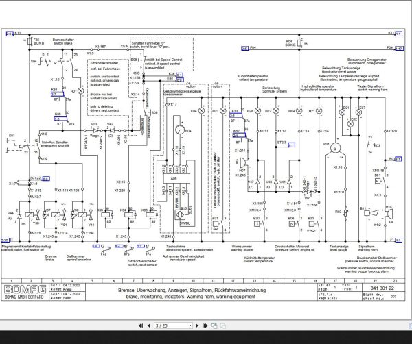 Bomag BW141 2 BW151AD ADH AC 2 BW144AD AC−2 BVM BW154AD AC−2 BVM Circuit Diagram Drawing No 84130122 2000 EN DE 2