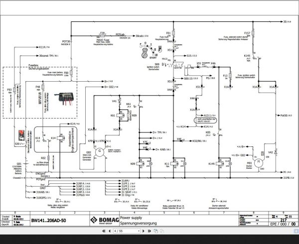 Bomag BW141 206AD 50 Wiring Diagram Function 217 2013 EN DE 1